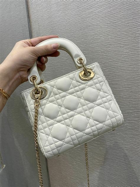 dior mini white|lady Dior mini tote.